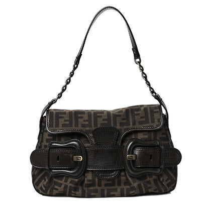 Fendi Zucca B Bis Flap Bag Tobacco Castagna 1 of 6