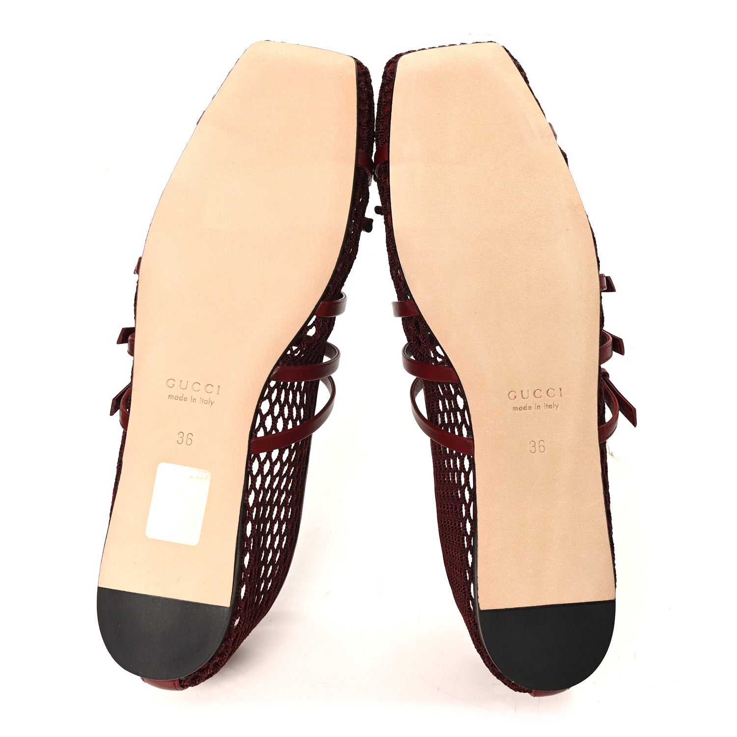 Gucci Video Net Nappa Horsebit Ballerina Flats 36 Rosso Ancora 7 of 9