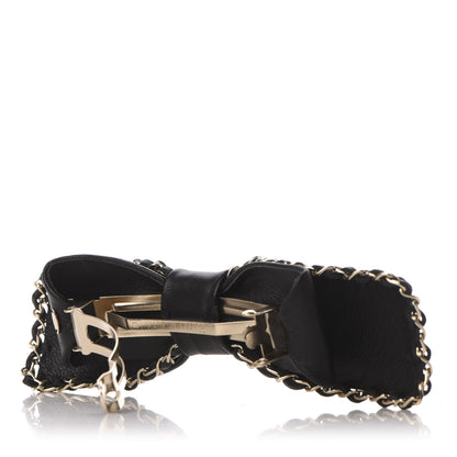 Chanel Lambskin Bow Chain CC Hair Clip Black 5 of 6