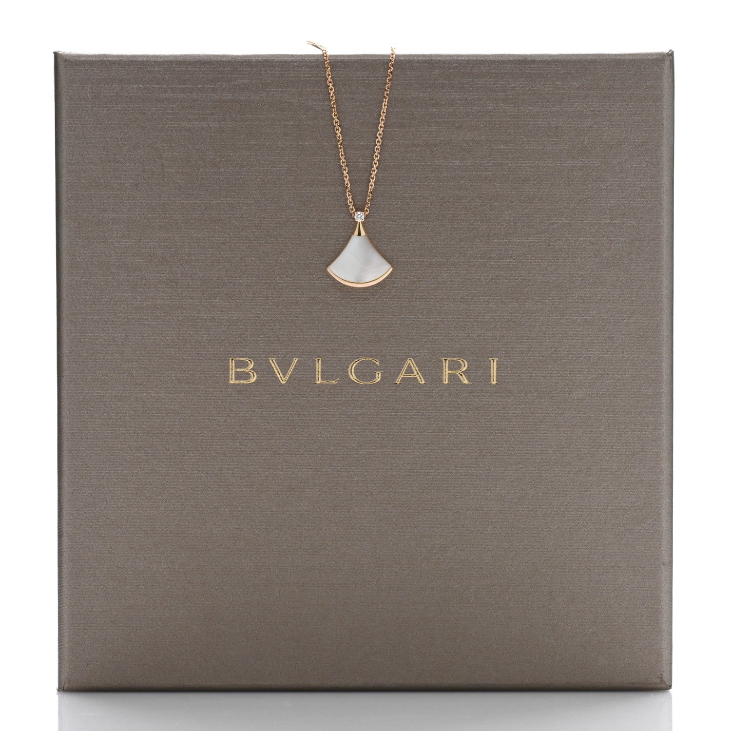 Bulgari 18K Rose Gold Diamond Mother of Pearl Small Divas' Dream Pendant Necklace 5 of 5