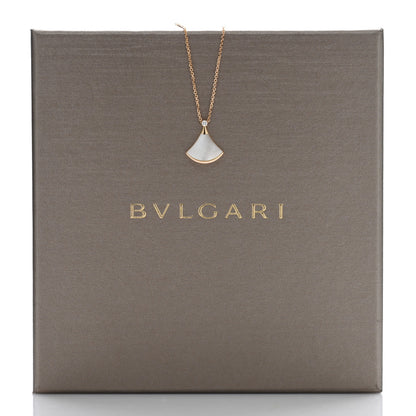 Bulgari 18K Rose Gold Diamond Mother of Pearl Small Divas' Dream Pendant Necklace 5 of 5
