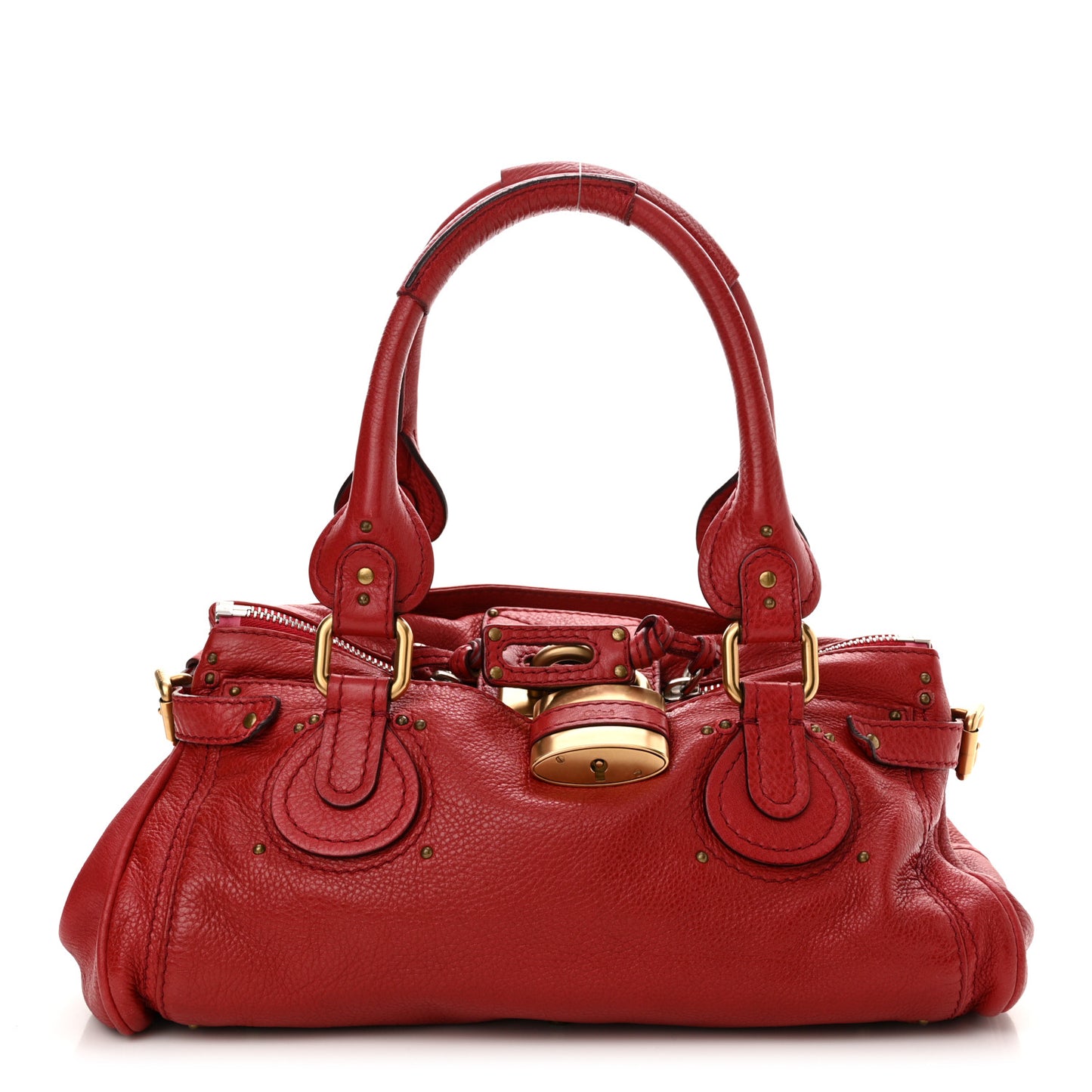 Calfskin Medium Paddington Satchel Red