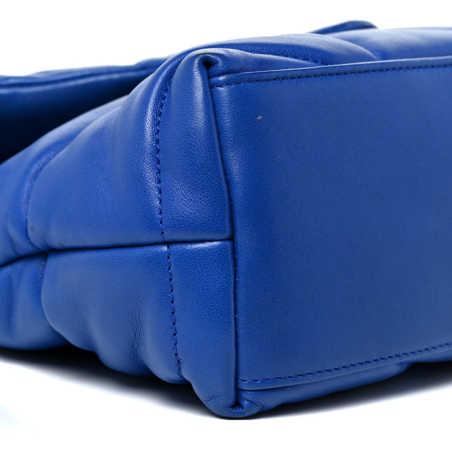 Saint Laurent Lambskin Quilted Small Loulou Puffer Monogram Chain Satchel Majorele Blue 9 of 19