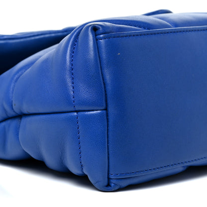 Saint Laurent Lambskin Quilted Small Loulou Puffer Monogram Chain Satchel Majorele Blue 9 of 19