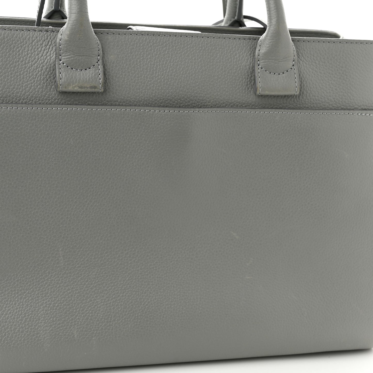 Grained Calfskin Small Neo Executive Shopper Tote Grey