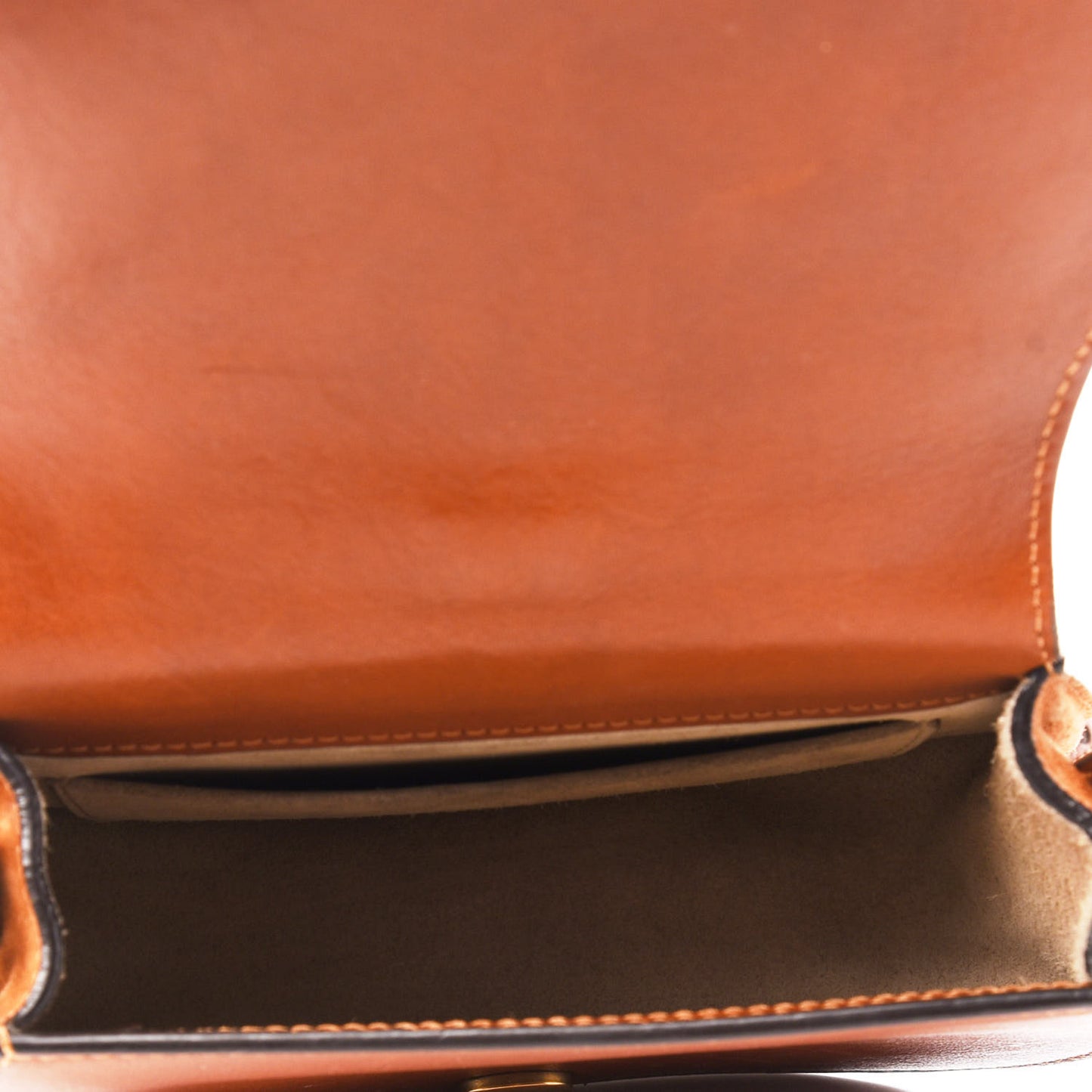 Calfskin Suede Small Nile Bracelet Bag Caramel