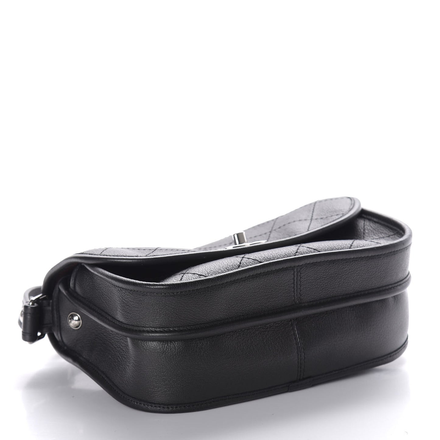 Calfskin Quilted Jungle Stroll Messenger Bag Black