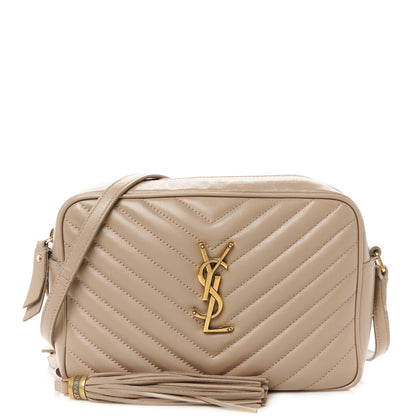 Saint Laurent Calfskin Matelasse Monogram Lou Camera Bag Dark Beige 1 of 11