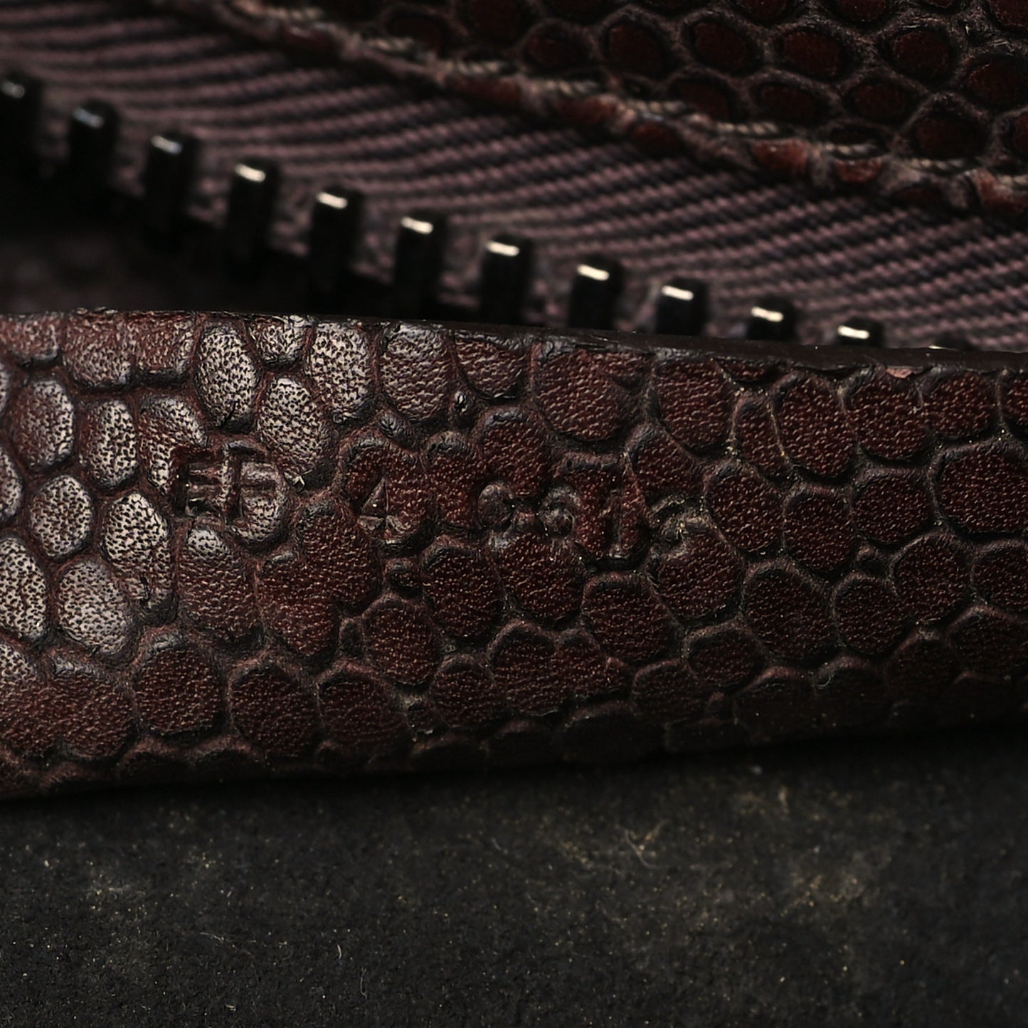 Lizard Embossed Calfskin Calf Hair Medium Lucrezia Tote Dark Brown