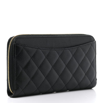 Chanel Caviar Quilted Large Gusset Zip Around Wallet Black 3 of 14