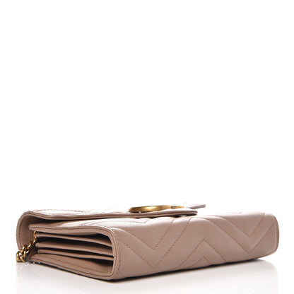 Gucci Calfskin Matelasse GG Marmont Chain Wallet Porcelain Rose 4 of 8