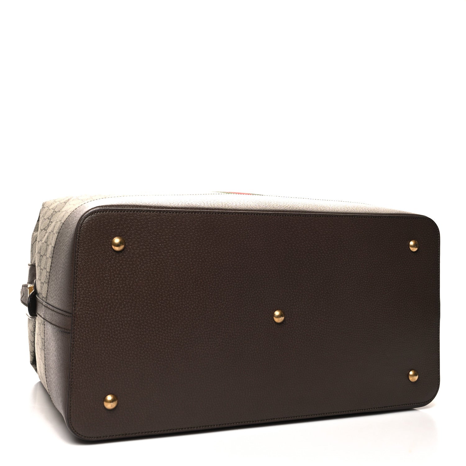Gucci GG Supreme Monogram Textured Dollar Calfskin Web Savoy Travel Bag Beige Ebony New Acero 3 of 11