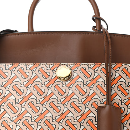 Burberry Calfskin Monogram Small Society Top Handle Bag Bright Orange 9 of 9