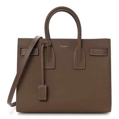 Saint Laurent Grained Calfskin Topstitch Small Classic Sac De Jour Taupe 1 of 9