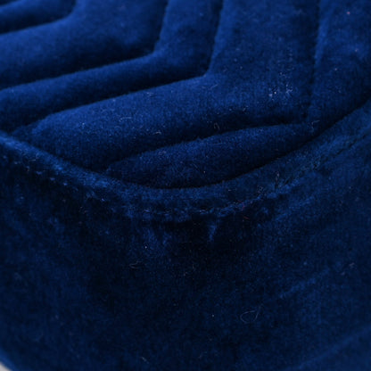 Gucci Velvet Matelasse Medium GG Marmont Shoulder Bag Cobalt Blue 11 of 12