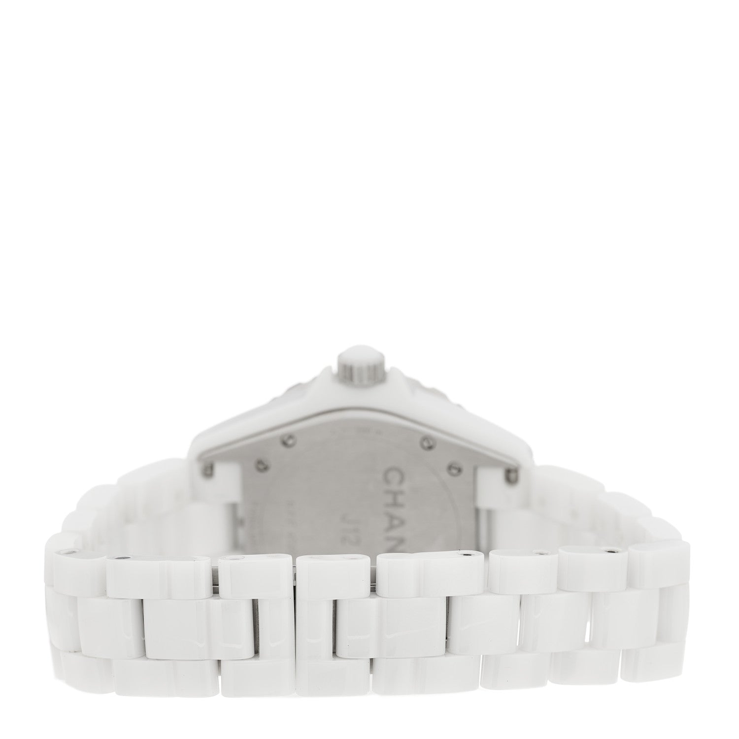 Chanel Stainless Steel Ceramic Diamond 38mm J12 Automatic Watch White 3 of 5