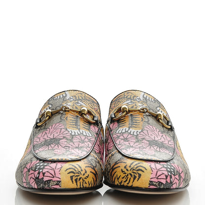 Gucci GG Supreme Monogram Bengal Womens Princetown Slippers 37 Beige Crop Pink 2 of 7