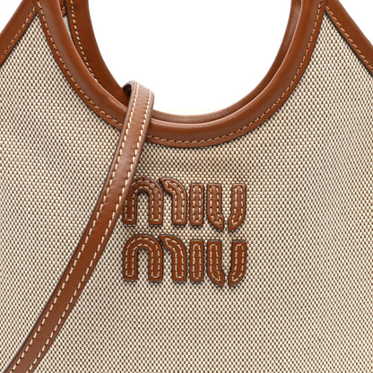 Miu Miu Canvas Mini Ivy Beige Brandy 7 of 9