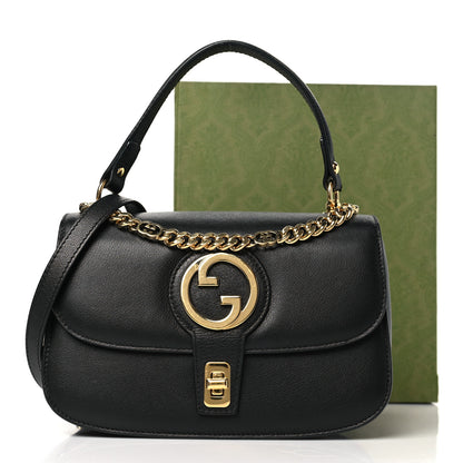 Gucci Roxy Calfskin Small Blondie Top Handle Shoulder Flap Bag Black 12 of 12