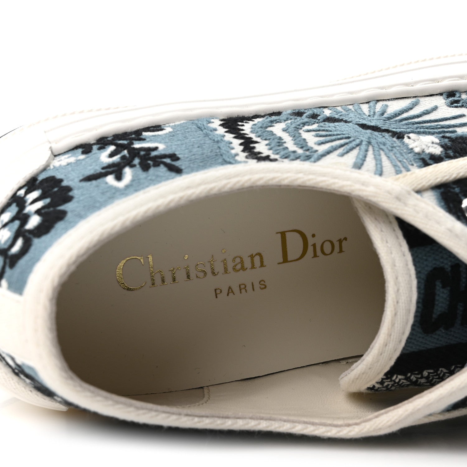 Christian Dior Cotton Butterfly Bandana Embroidered Walk'N'Dior Low Top Sneakers 35.5 Deep Blue 8 of 10