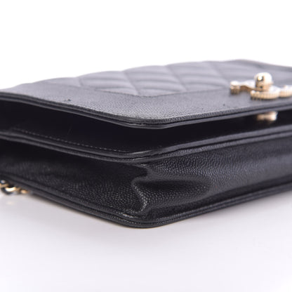 Chanel Caviar Quilted Vintage Mademoiselle Wallet On Chain WOC Black 11 of 20