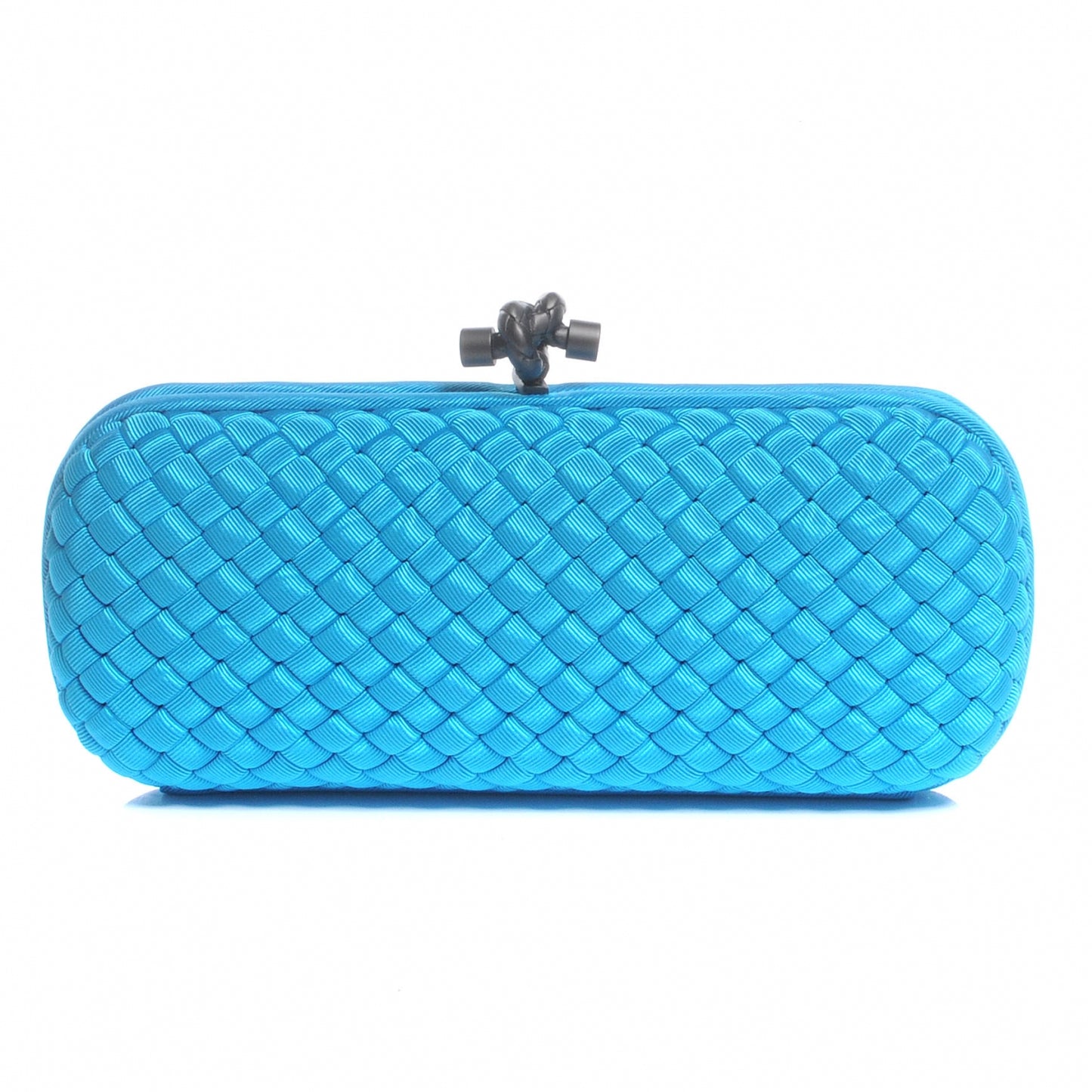 Silk Moire Knot Clutch Turquoise