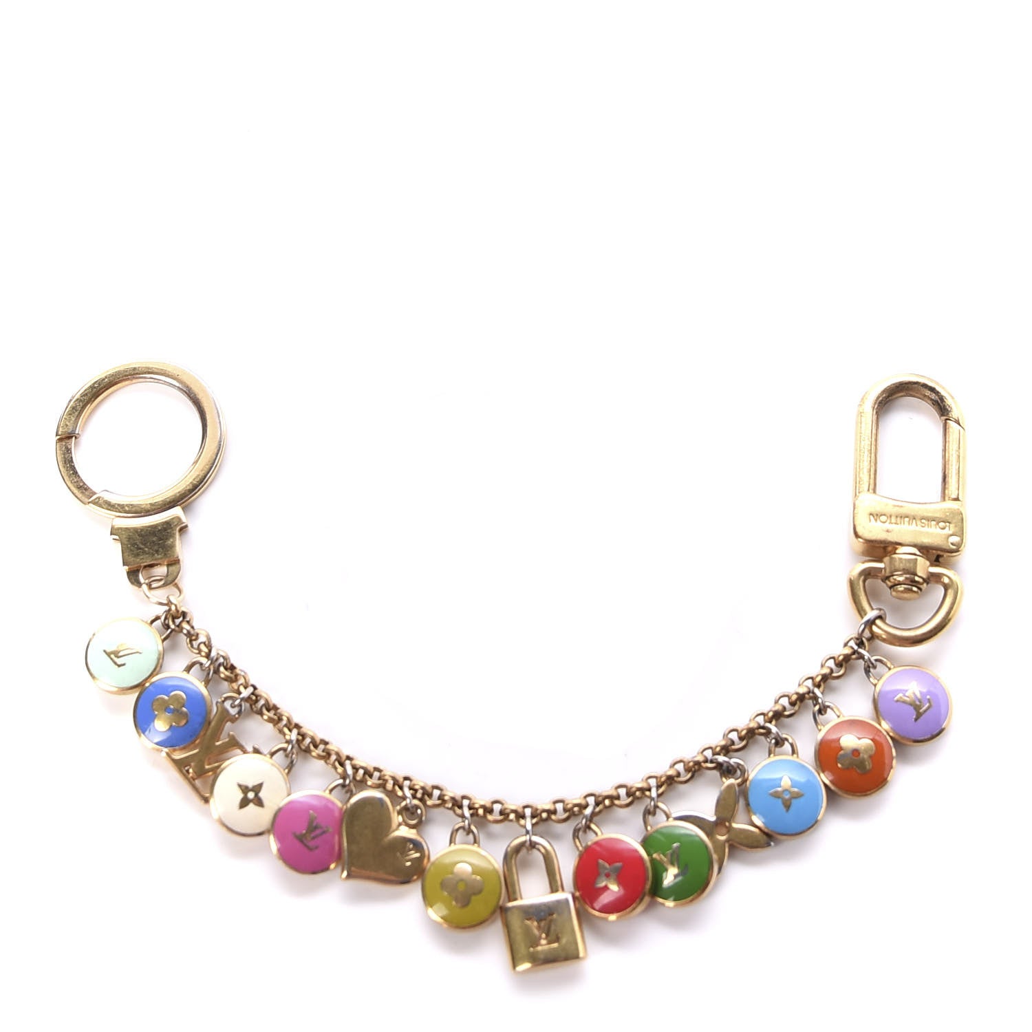 Louis Vuitton Metal Enamel Pastilles Key Chain Bag Charm Multicolor 1 of 5