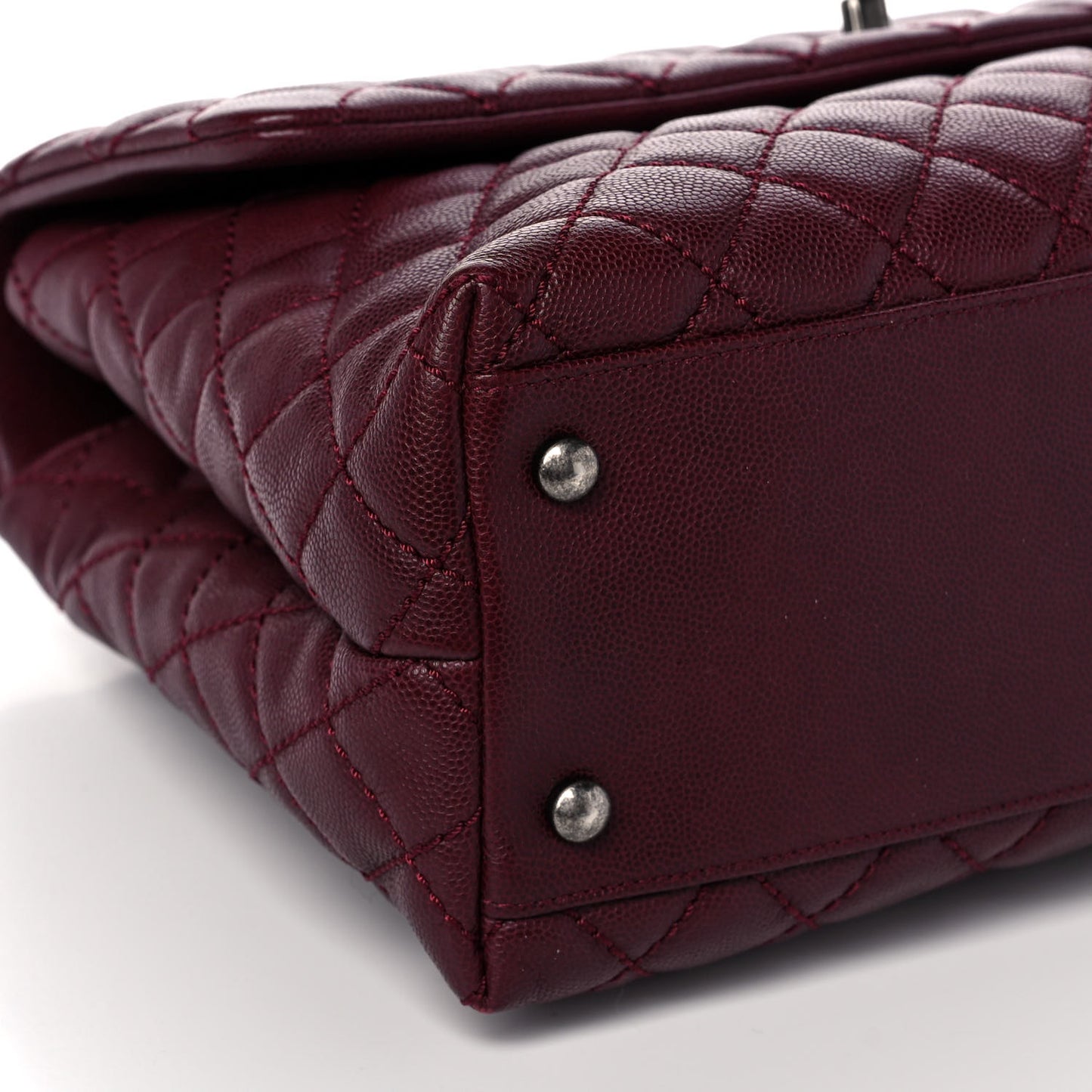Caviar Quilted Medium Coco Handle Flap Burgundy