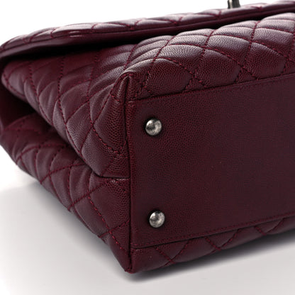 Chanel Caviar Quilted Medium Coco Handle Flap Burgundy 9 of 11