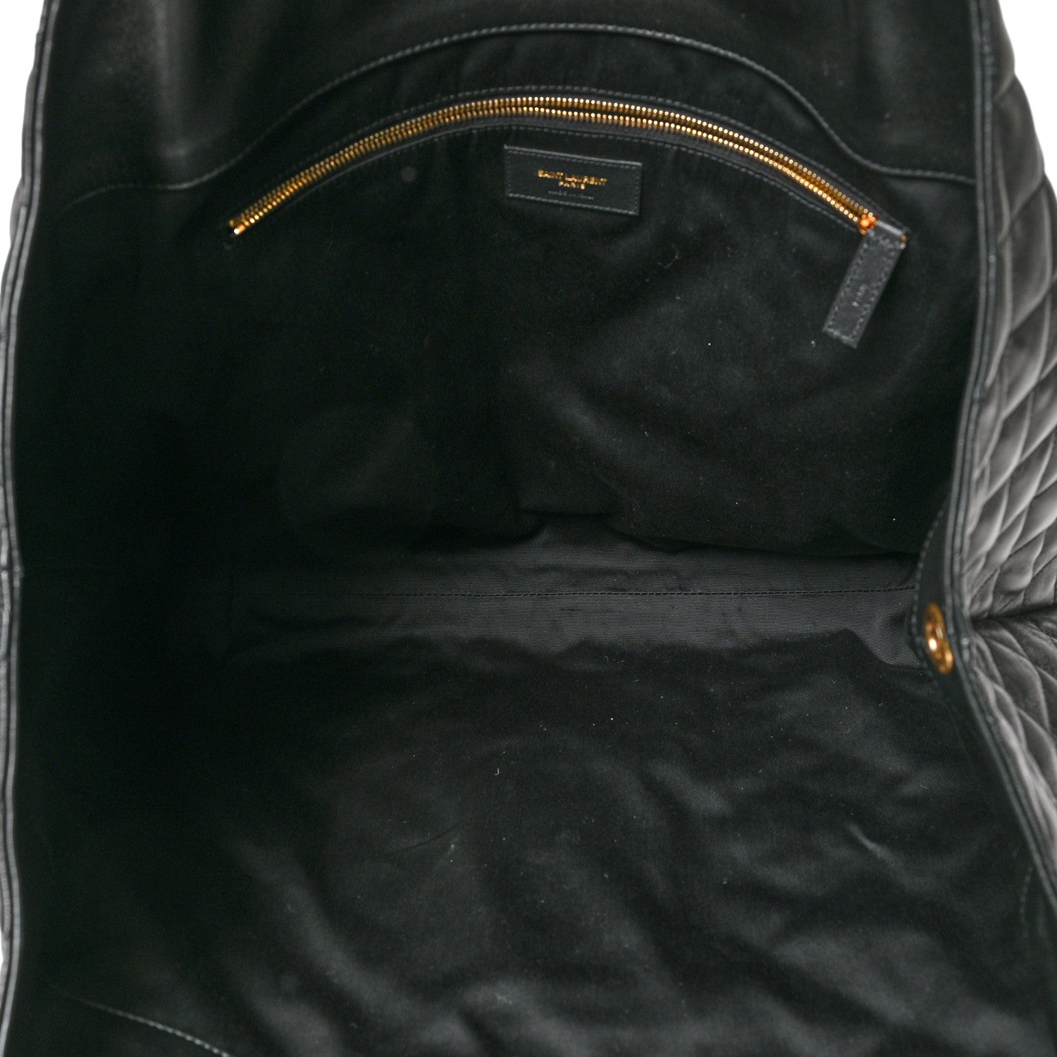 Saint Laurent Lambskin Quilted Maxi Icare Shopping Tote Black 6 of 11