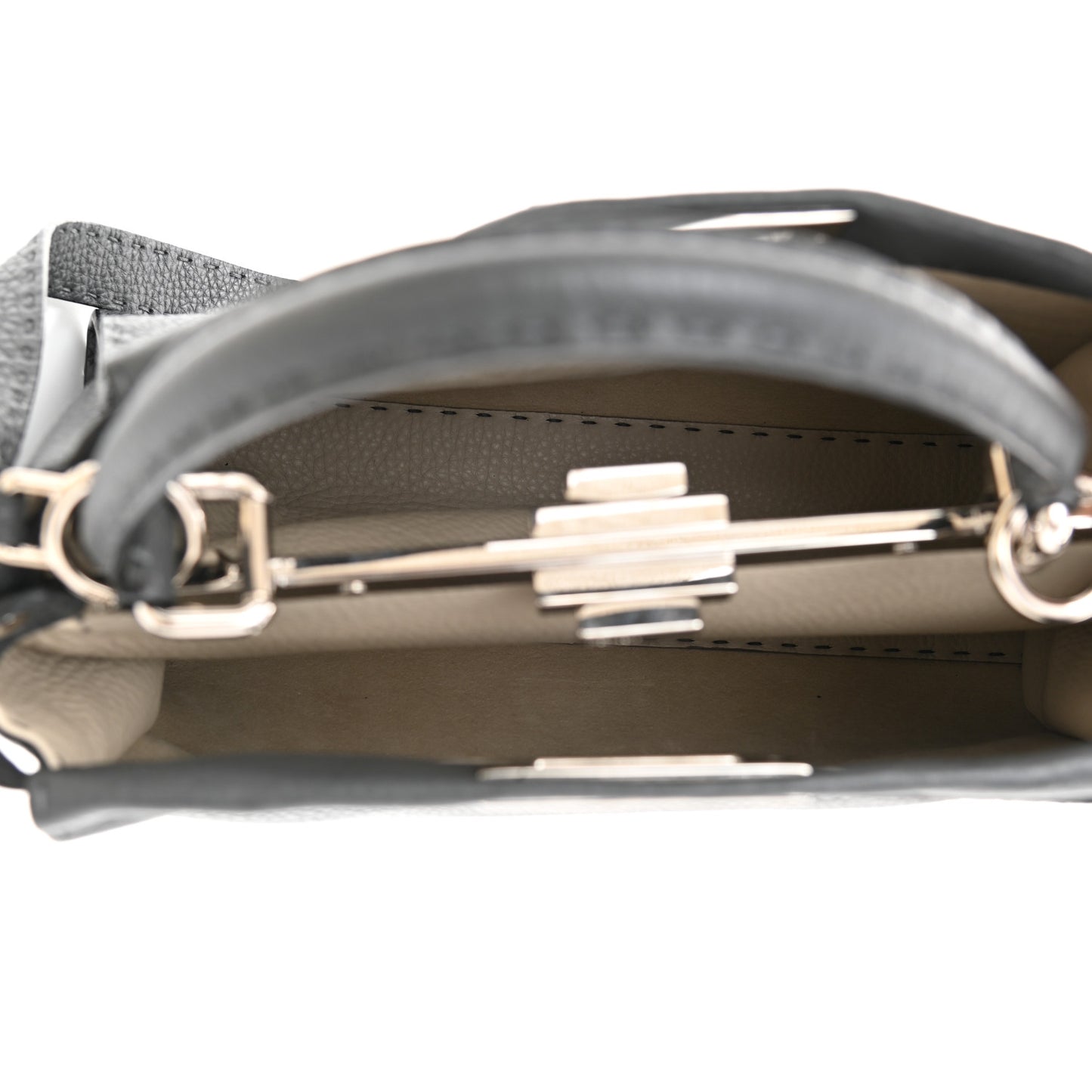 Cuoio Romano Selleria Bi-Color Medium Peekaboo Iconic Satchel Asfalto Latte
