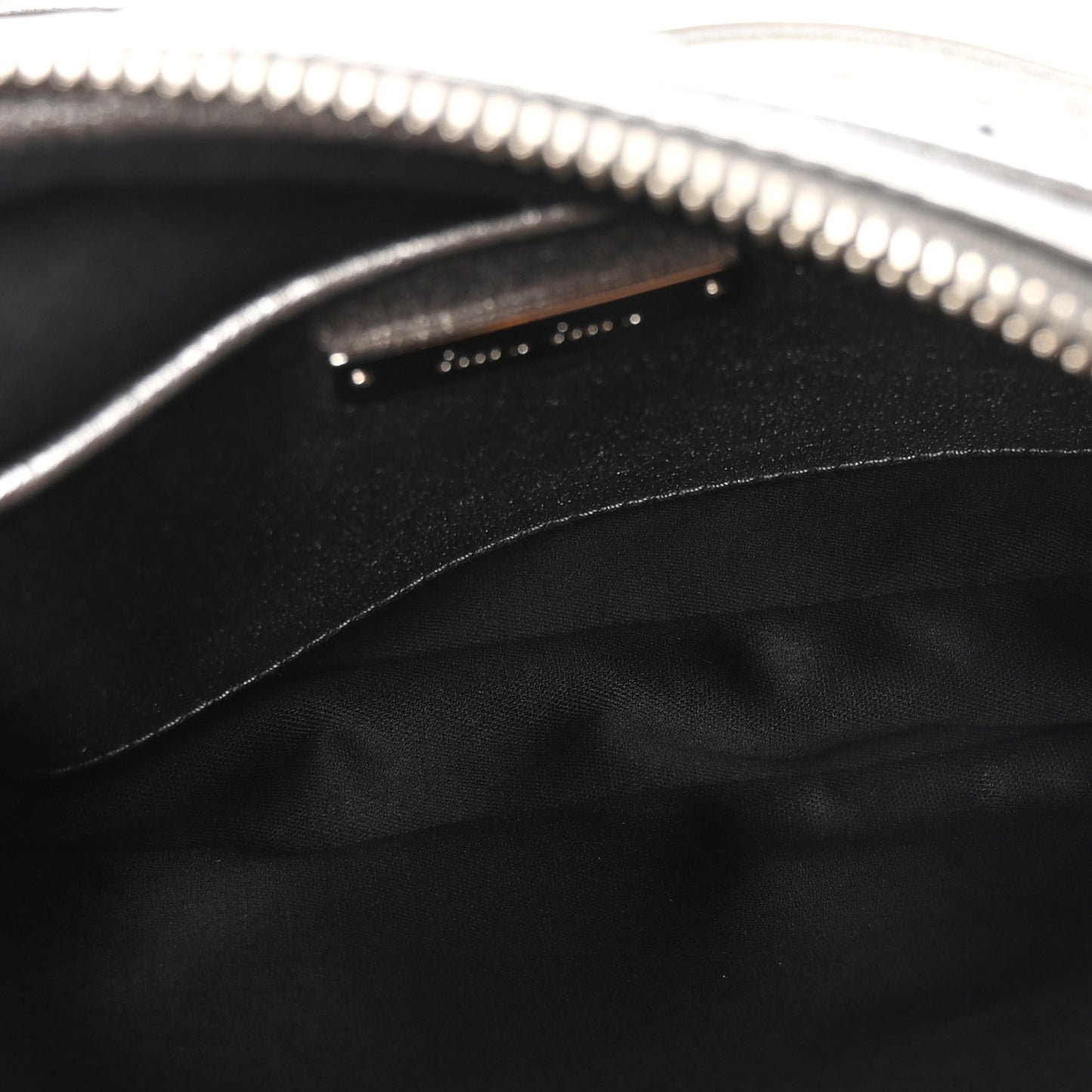 Metallic Nappa Matelasse Double Zip Pochette Clutch Cromo