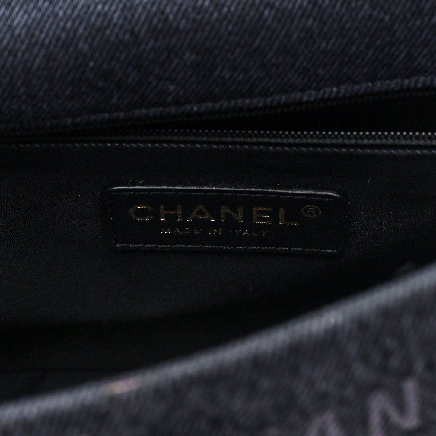Denim Quilted Denim Mood Large Flap Black Multicolor