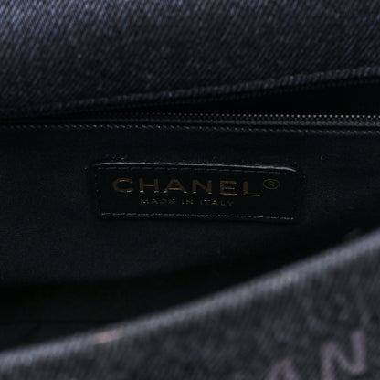 Chanel Denim Quilted Denim Mood Large Flap Black Multicolor 6 of 10