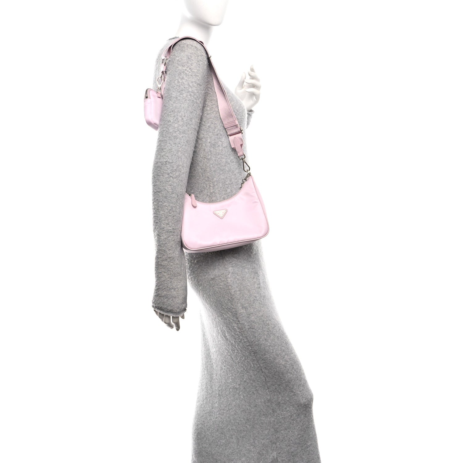 Prada Nylon Re-Edition 2005 Shoulder Bag Alabastro 3 of 9