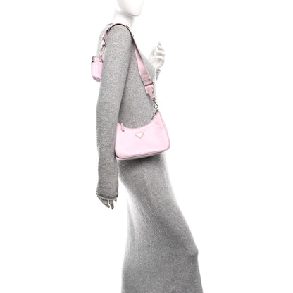Prada Nylon Re-Edition 2005 Shoulder Bag Alabastro 3 of 9