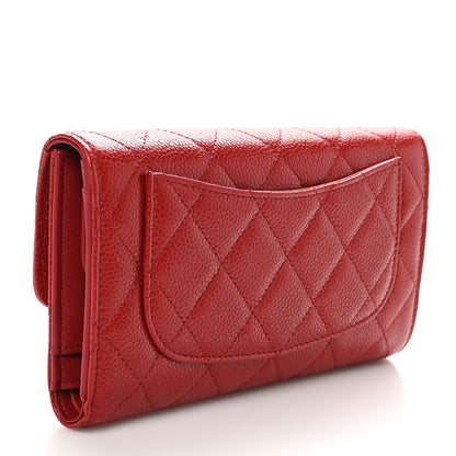 Chanel Caviar Quilted Large Flap Wallet Red 3 of 10