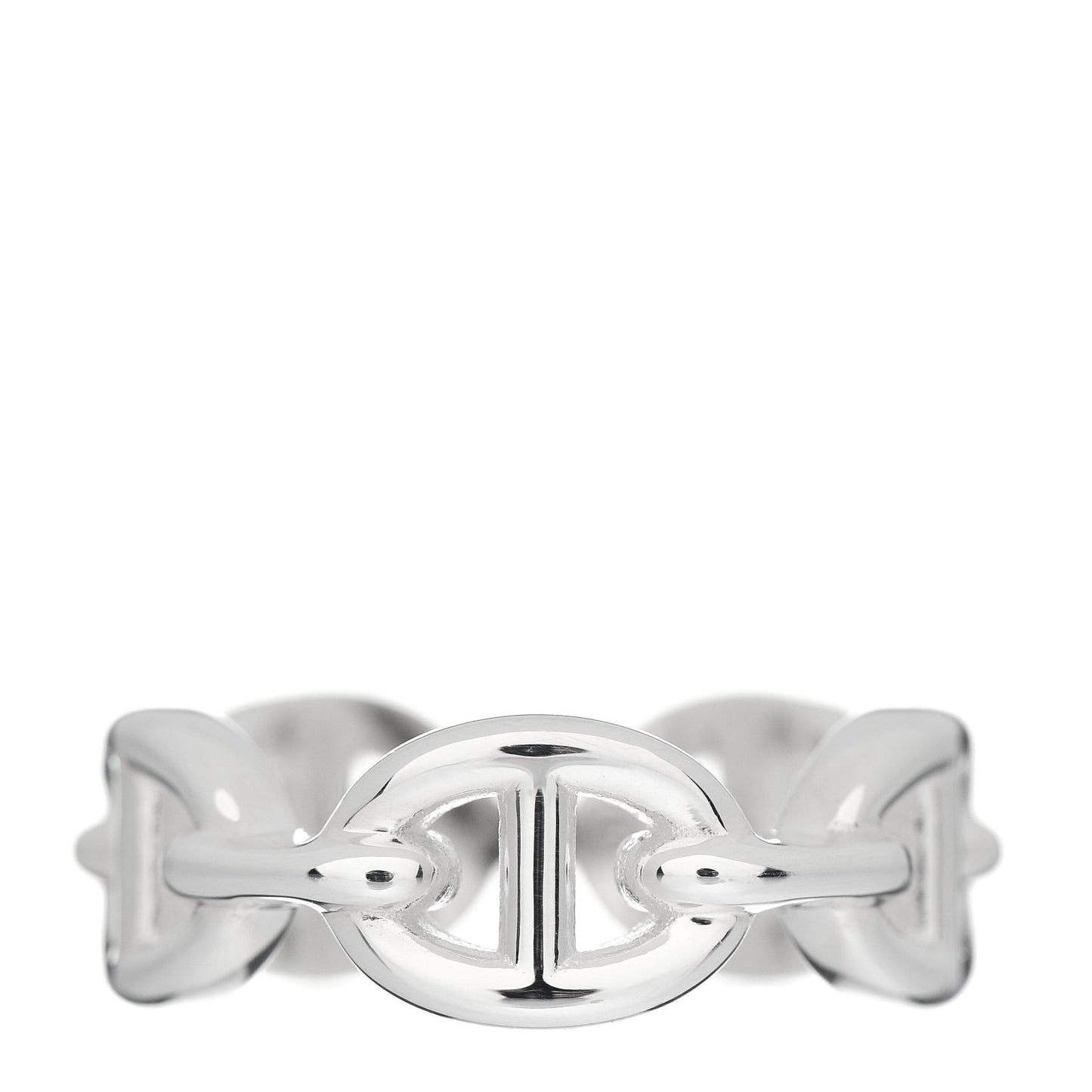 Sterling Silver PM Chaine d'Ancre Enchainee Band Ring 50 5.25