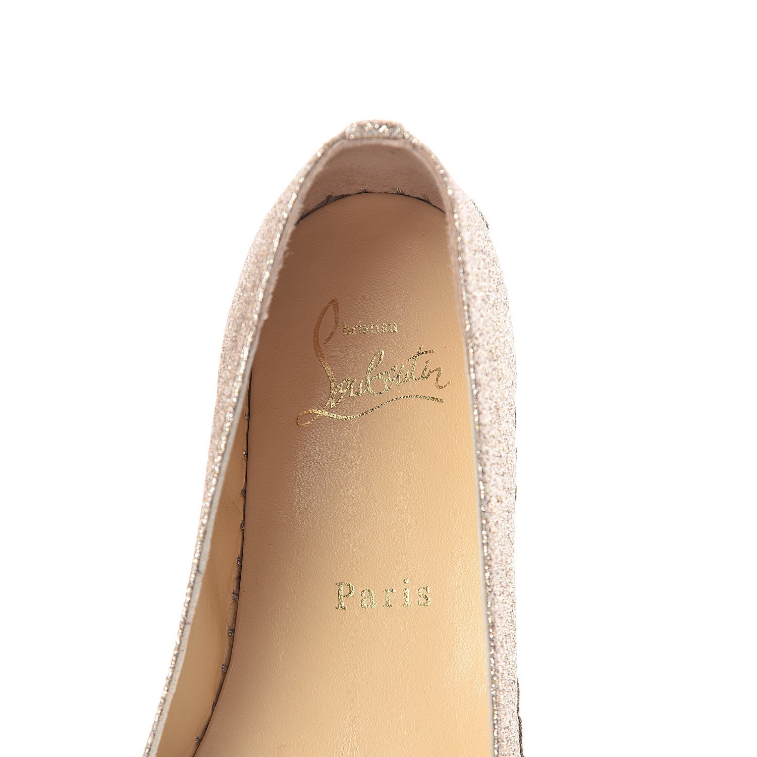 Christian Louboutin Glitter Aliochette Espadrilles 36 Platine Light Gold 5 of 7