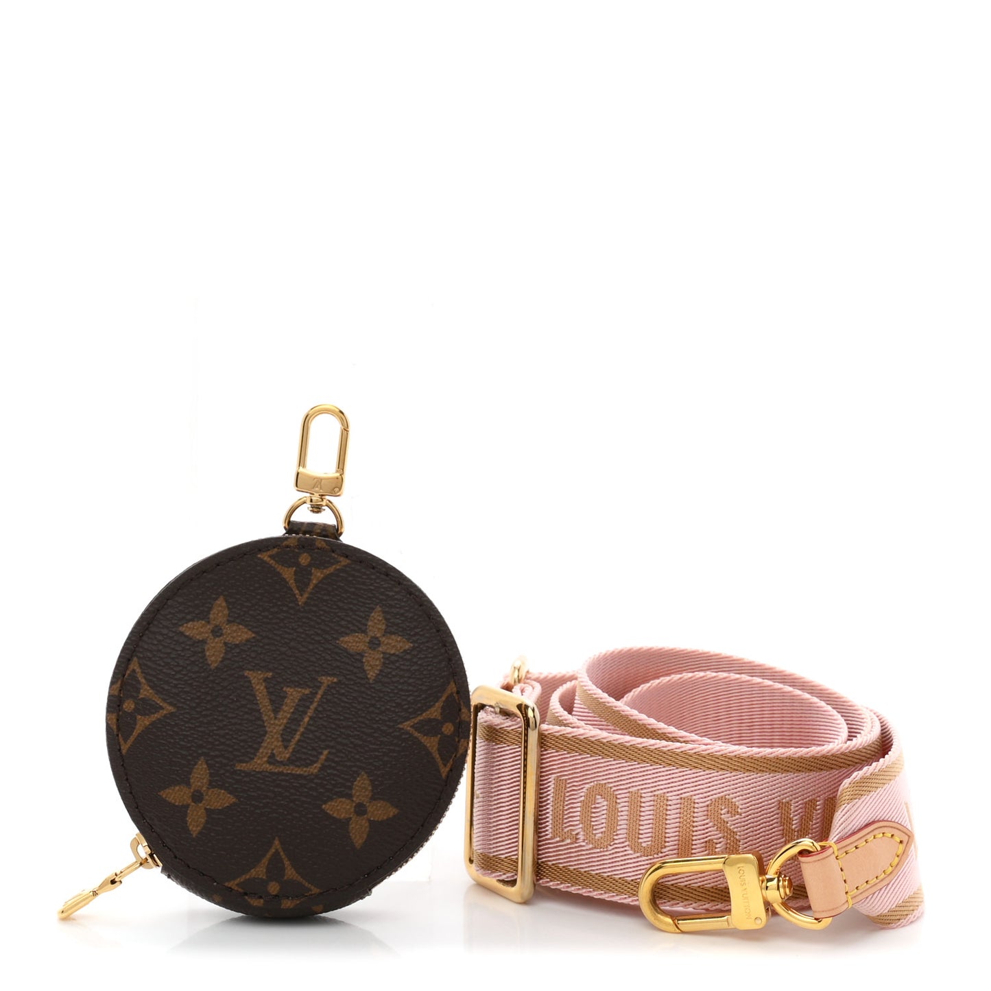 Monogram Multi Pochette Accessories Bandouliere Shoulder Strap Rose Clair