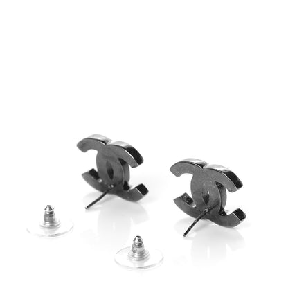 Chanel Lambskin CC Earrings Black 3 of 5