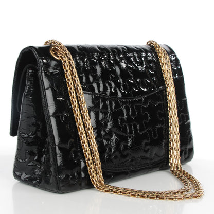 Chanel Crackled Patent Calfskin Puzzle 2.55 Reissue 226 Flap Black 3 of 8