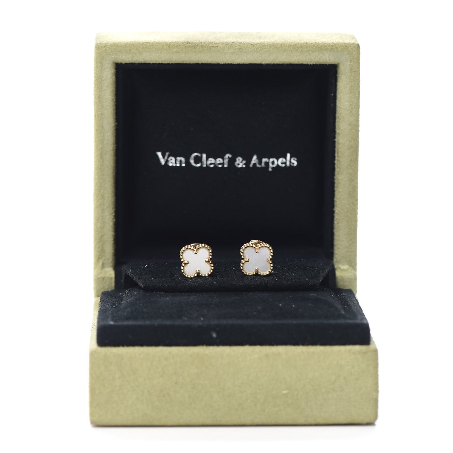 18K Yellow Gold Mother of Pearl Sweet Alhambra Earrings