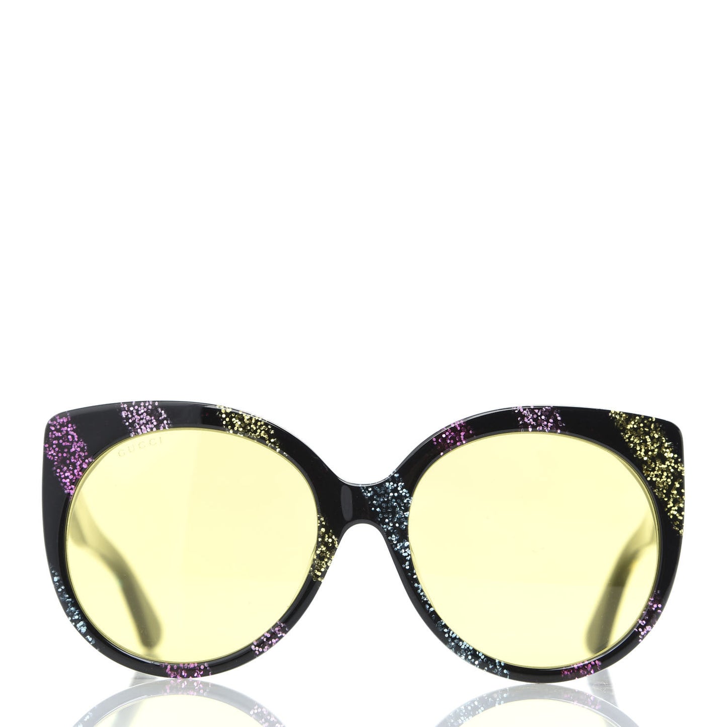 Glitter Acetate Cat Eye Sunglasses GG0325SA Black Yellow