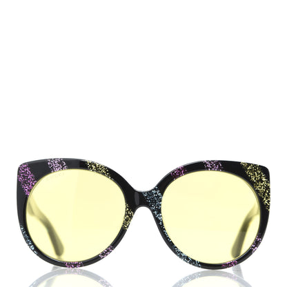 Gucci Glitter Acetate Cat Eye Sunglasses GG0325SA Black Yellow 3 of 8
