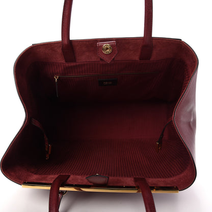 Fendi Vitello Elite Large 2Jours Tote Rosso Scuro Ciliegia 5 of 9