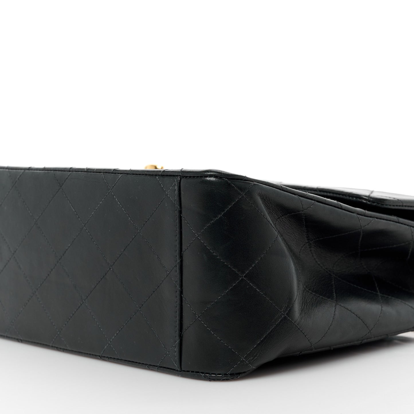 Lambskin Quilted XL Jumbo Single Flap Black