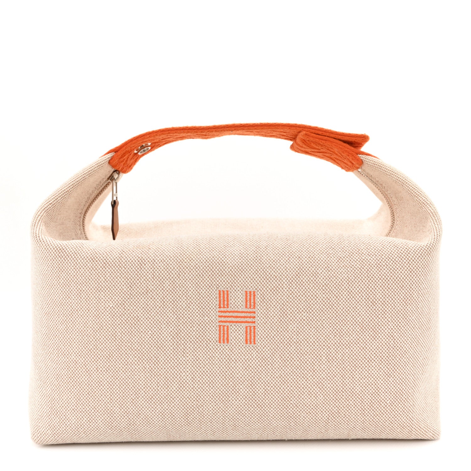 Hermes Canvas Large Bride-A-Brac Pouch Natural Orange 1 of 9