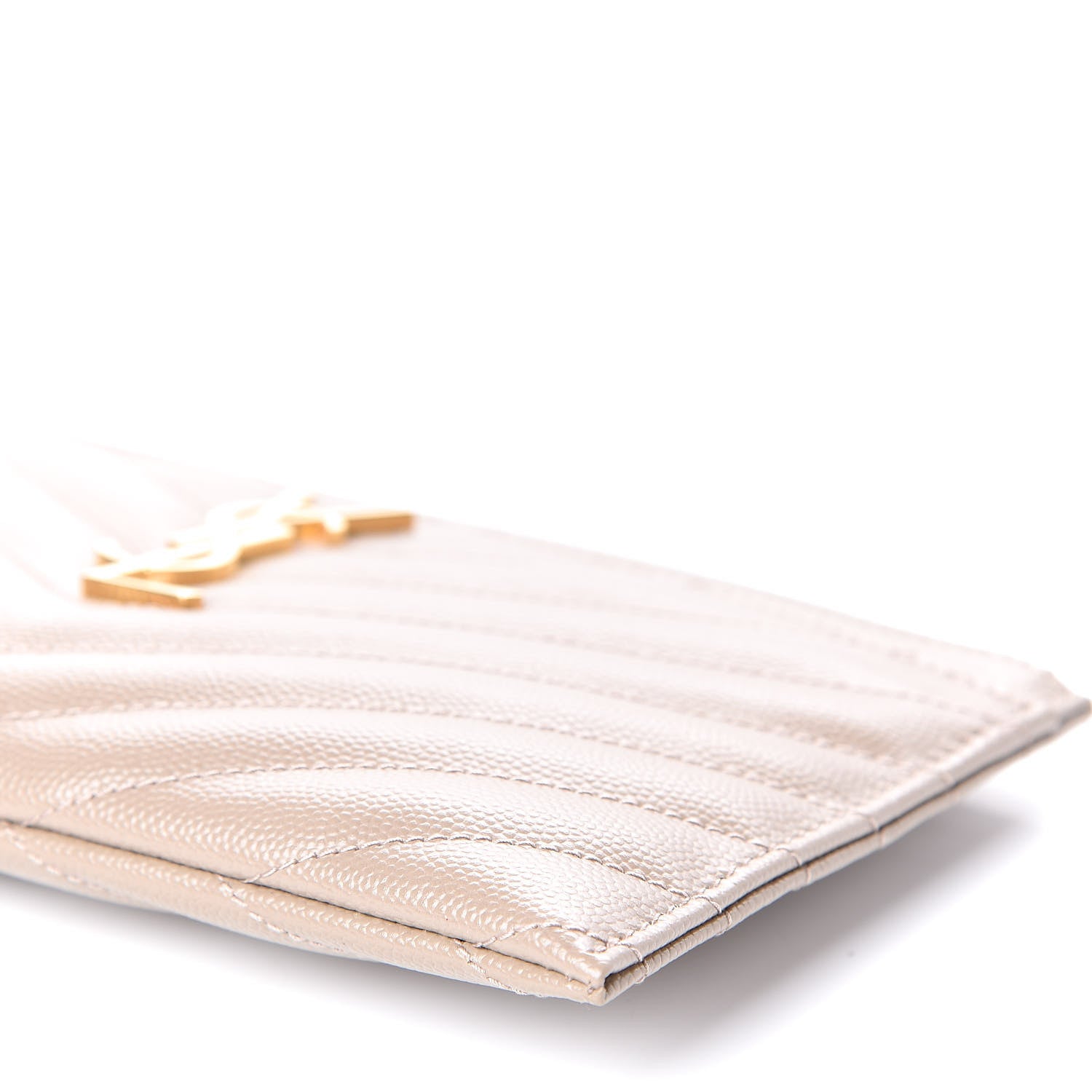 Saint Laurent Grain De Poudre Chevron Monogram Bill Pouch Rose Poudre 7 of 10