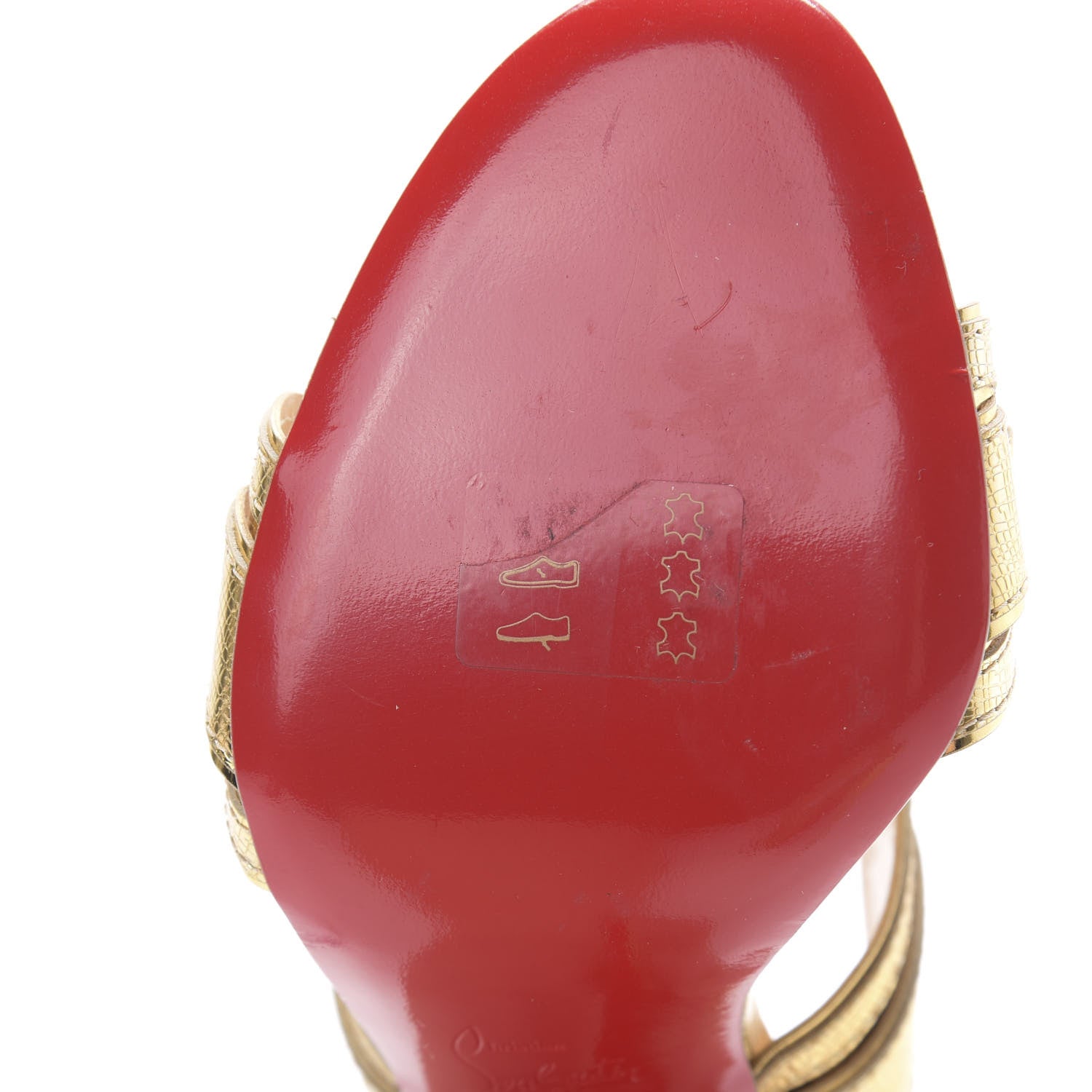 Christian Louboutin Lame Specchio Balistra 100 Slide Sandals 36 Gold 9 of 10